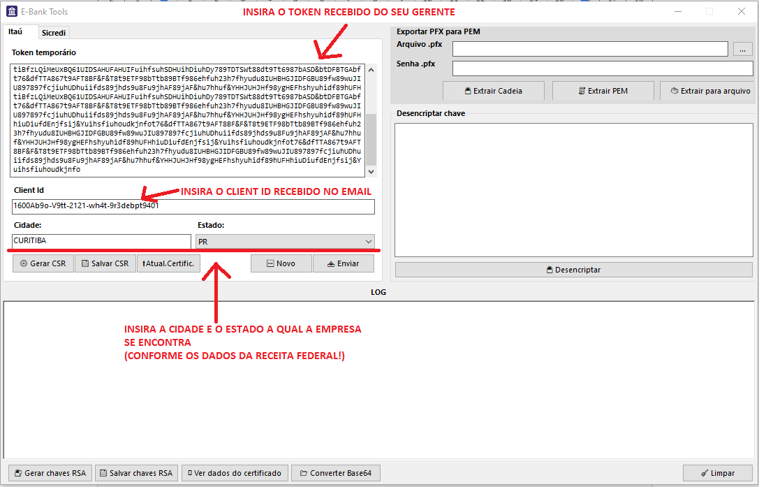 Imagem da interface do e-Bank Tools