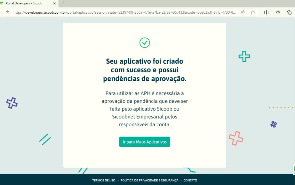 Aplicação criada