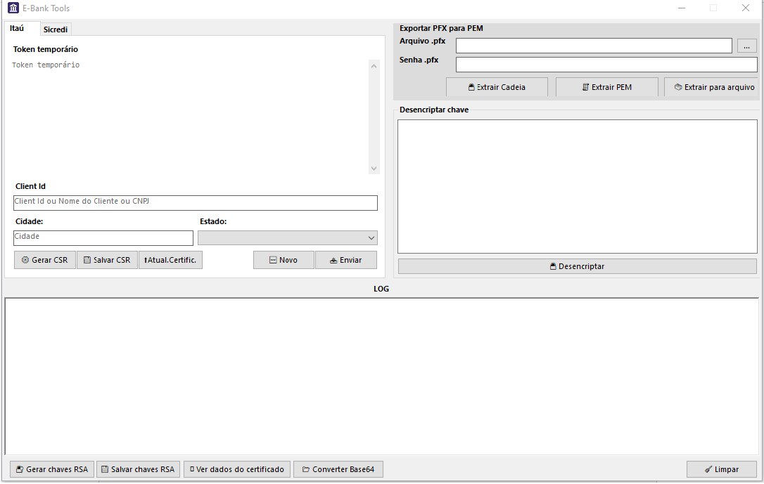 Imagem da interface do e-Bank Tools