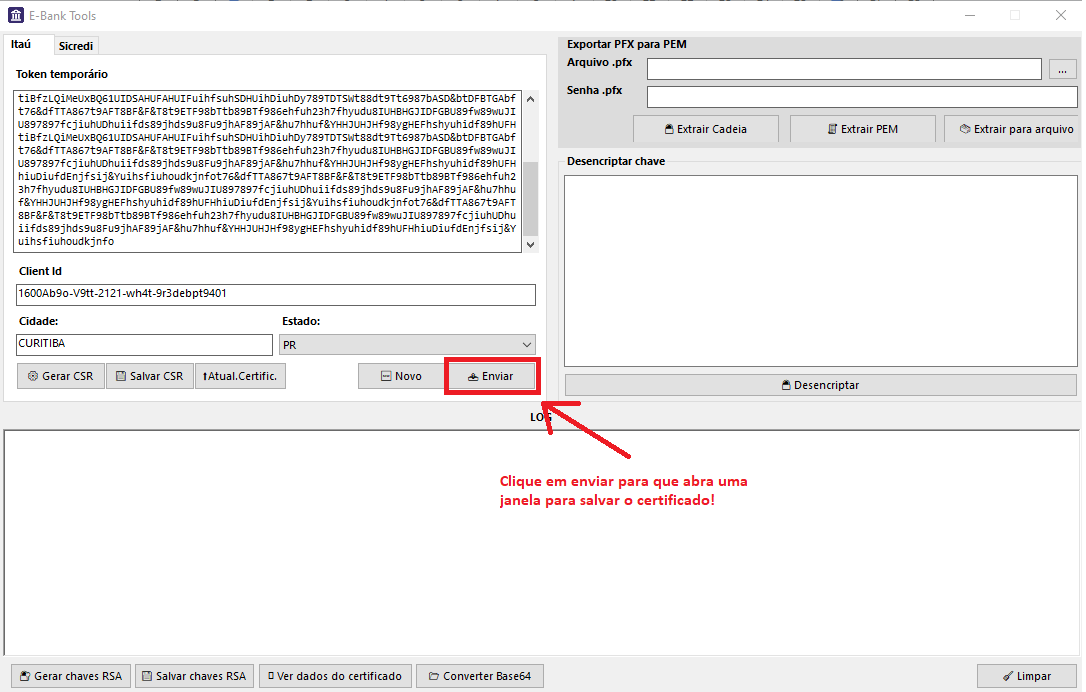 Imagem da interface do e-Bank Tools