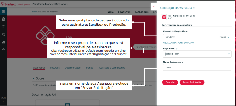 Solicitação de Assinatura