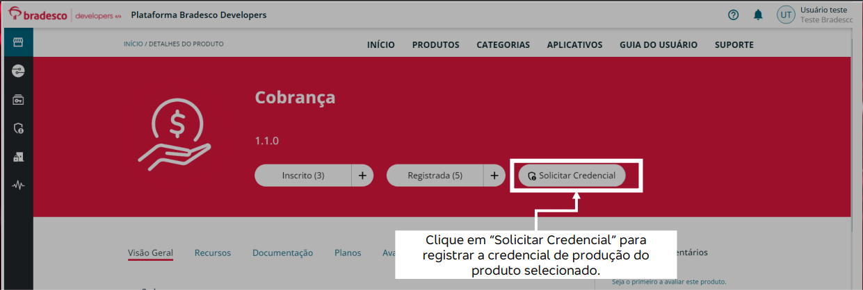 Solicitar Credencial em produção