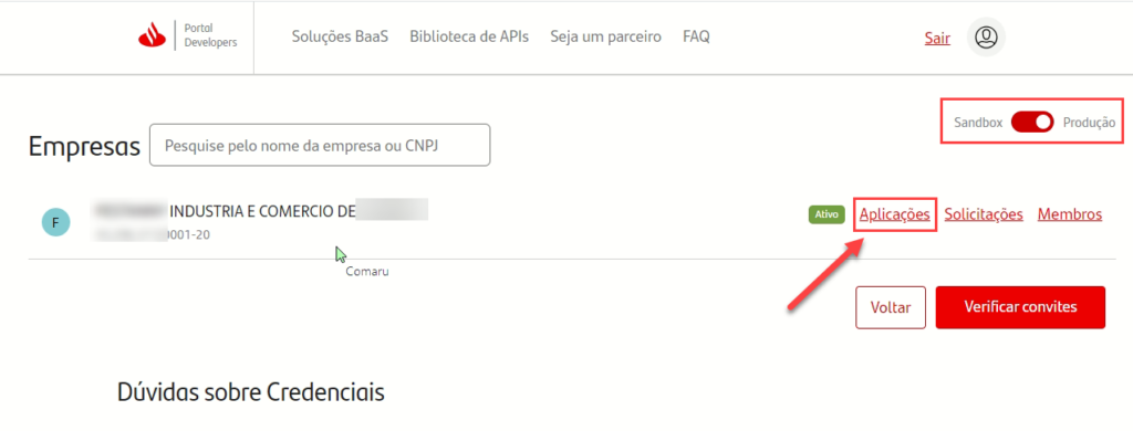 Selecionar empresa