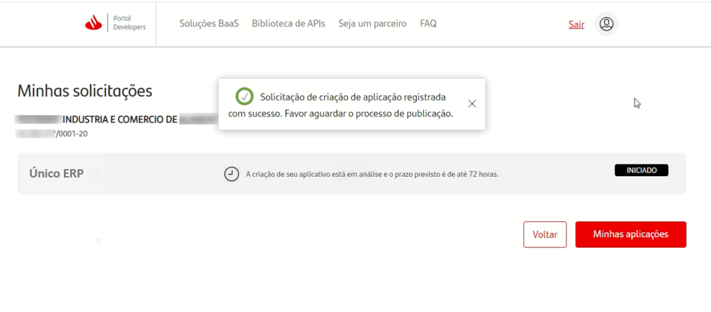 Solicitação em análise